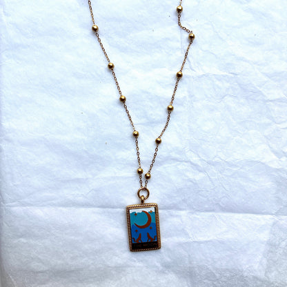 Collier médaillon lune