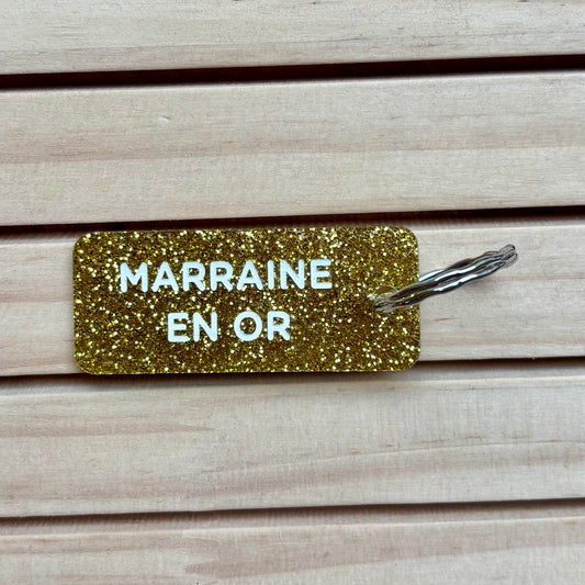 Porte-clés Marraine en or