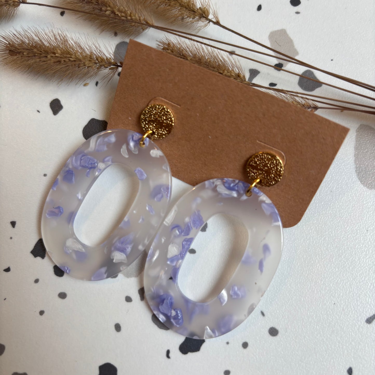 Boucles d’oreilles Alba terrazzo violet