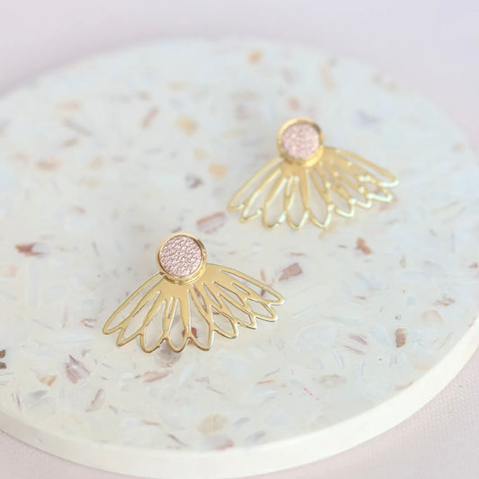 Boucles d’oreilles Noa Rose et or