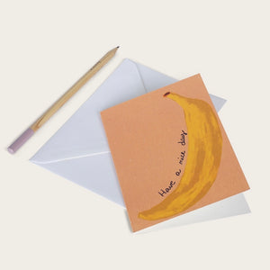 Carte double avec enveloppe - Big banana "Have a nice day"