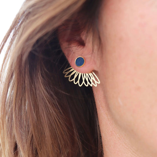 Boucles d’oreilles Noa bleu marine