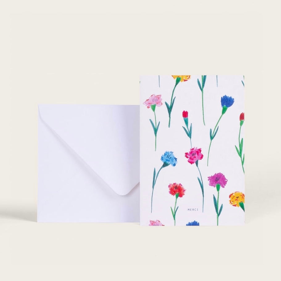 Carte double avec enveloppe - Fiore "Merci"