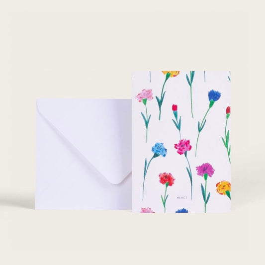 Carte double avec enveloppe - Fiore "Merci"