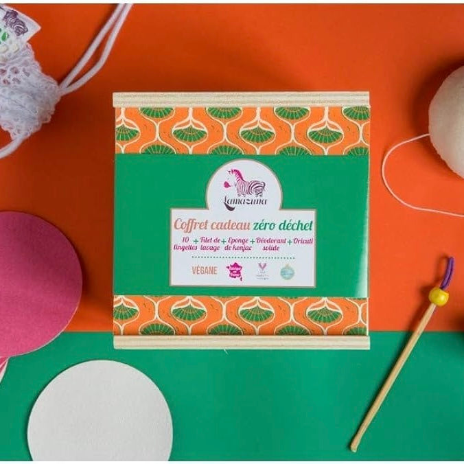 Coffret cadeau 10 lingettes démaquillantes + éponge de konjac + déodorant + oriculi