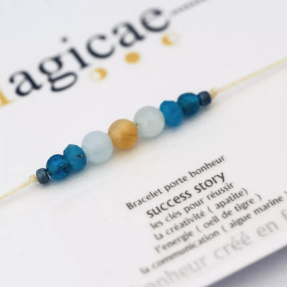 Bracelet pierres semi-précieuses (message au choix)