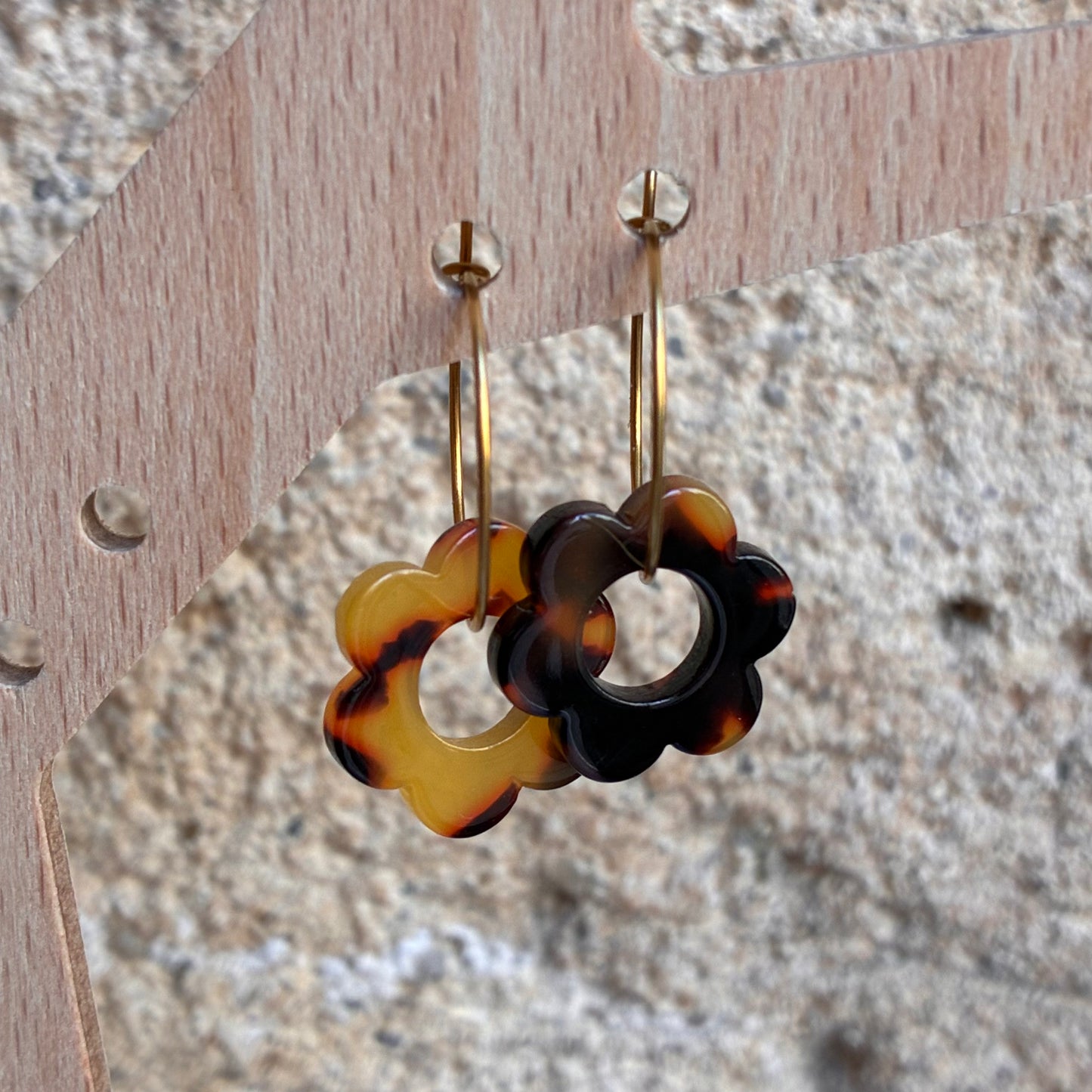 Boucles d’oreilles Flora marbré léopard