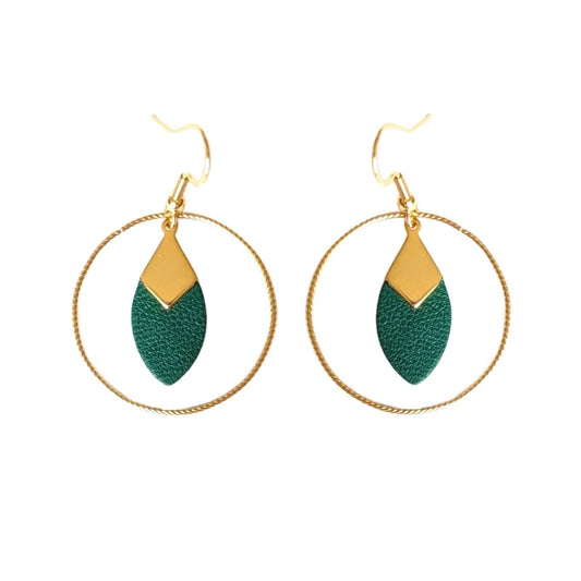 Boucles d’oreilles Lou vert sapin