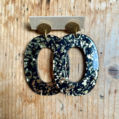 Boucles d’oreilles Alba noir et doré