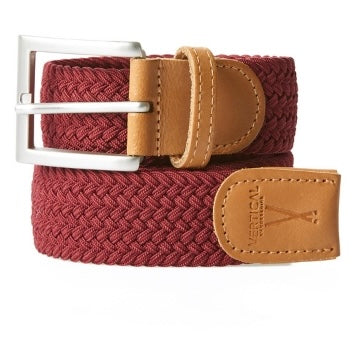 Ceinture tressée élastique bordeaux