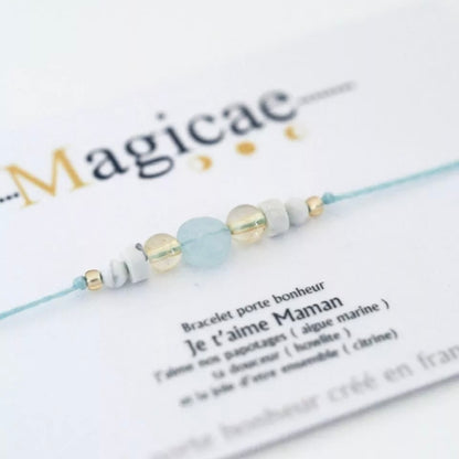 Bracelet pierres semi-précieuses (message au choix)