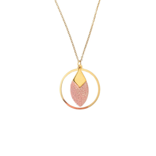Collier Lou rose pailletté