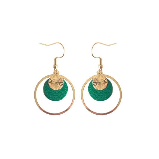 Boucles d’oreilles Gaïa vert