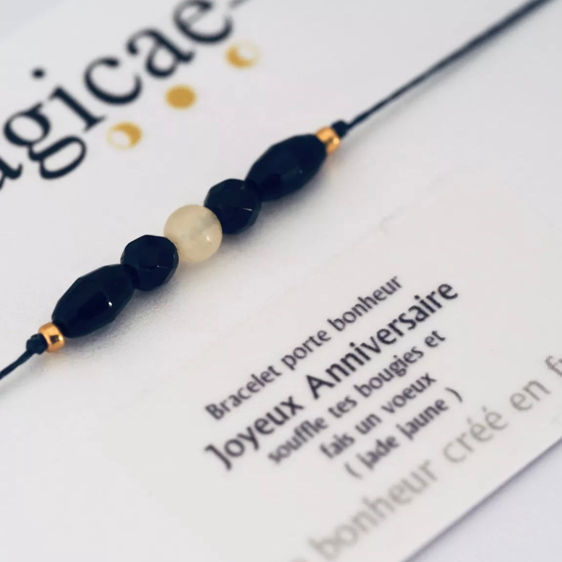 Bracelet pierres semi-précieuses (message au choix)