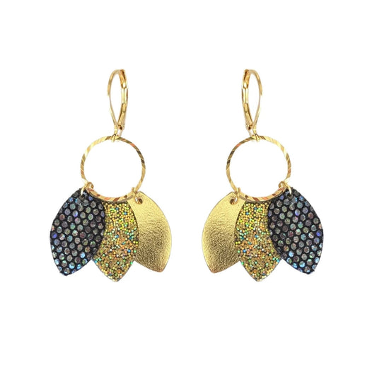 Boucles d’oreilles Kali noir disco