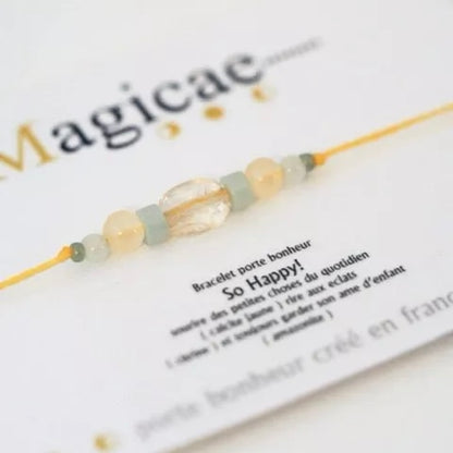 Bracelet pierres semi-précieuses (message au choix)