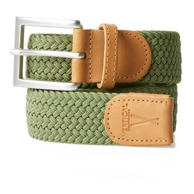 Ceinture tressée verte olive