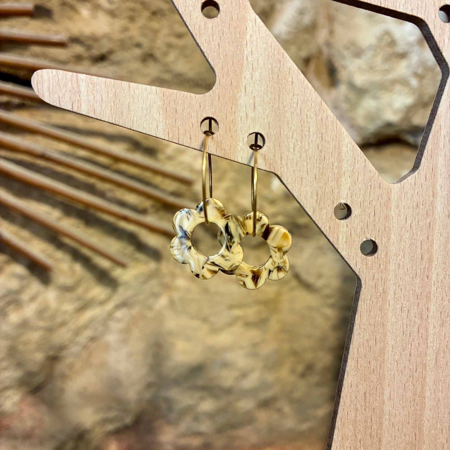 Boucles d’oreilles Flora cappuccino