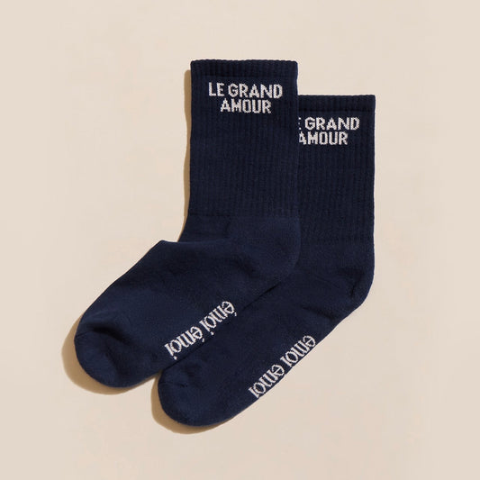 Chaussettes Le grand amour bleu nuit T42-46