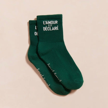 Chaussettes L’amour est déclaré vert nuit T42-46