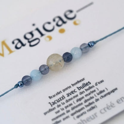 Bracelet pierres semi-précieuses (message au choix)