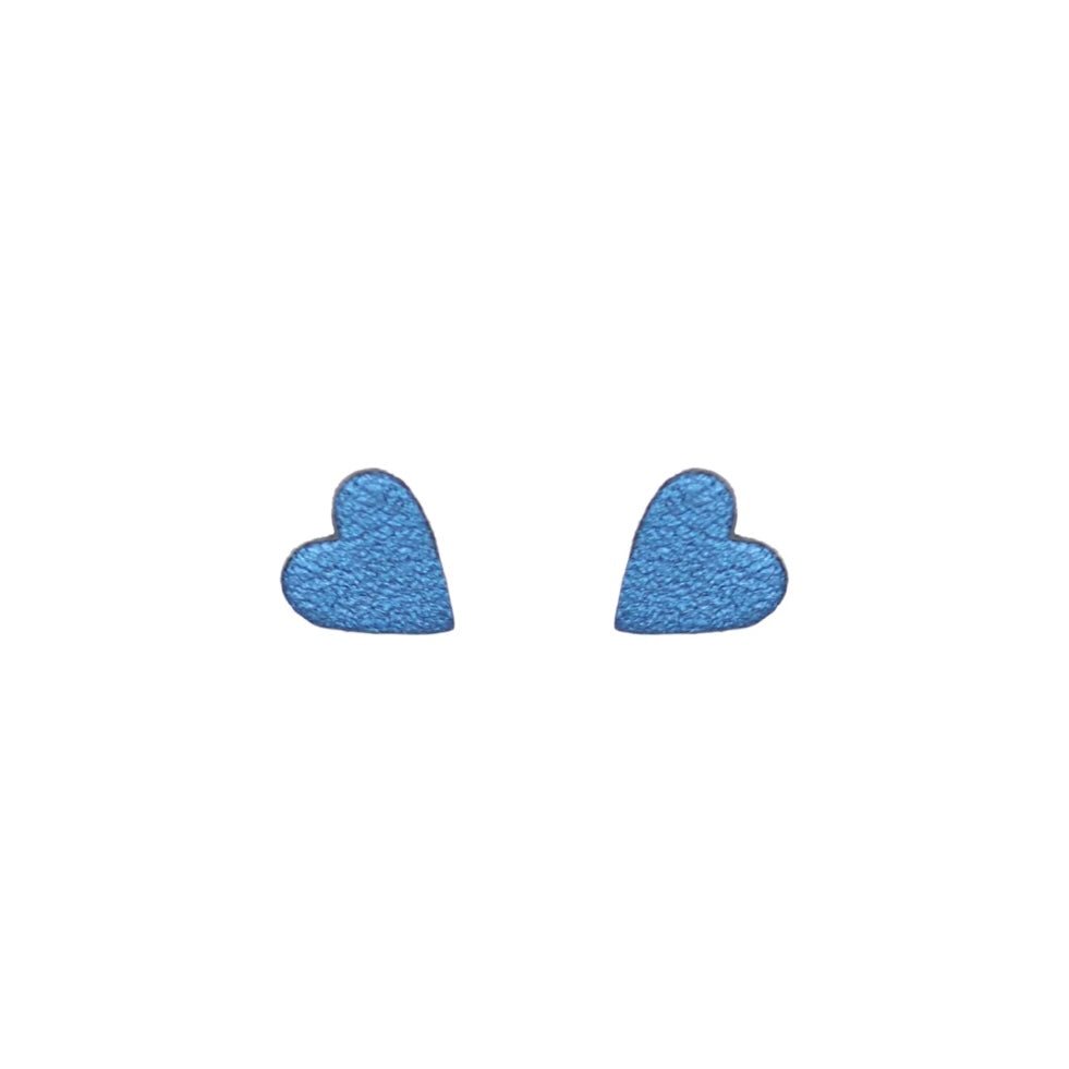 Boucles d’oreilles Puce Coeur bleu
