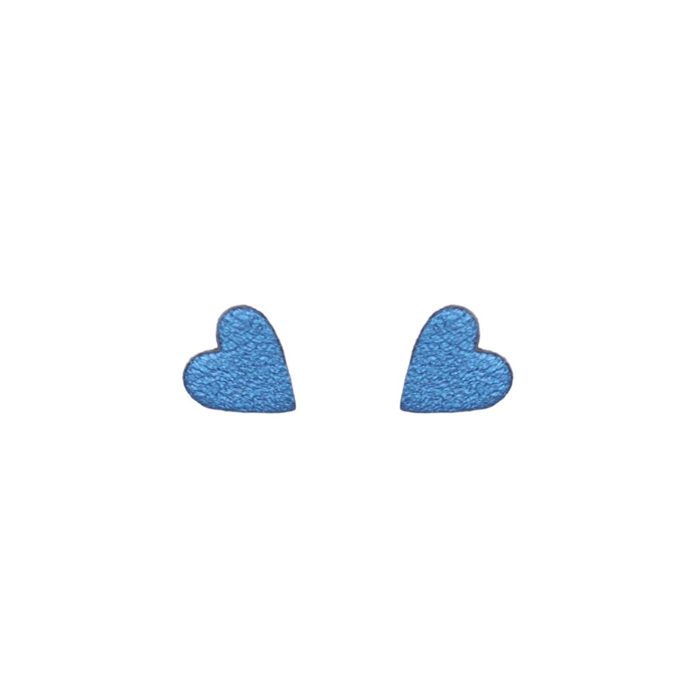 Boucles d’oreilles Puce Coeur bleu
