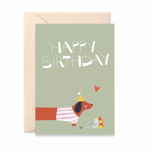Carte double avec enveloppe - Birthday dog
