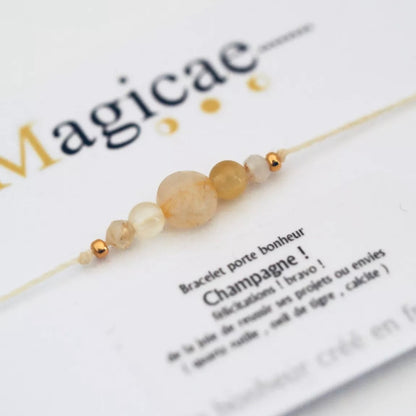 Bracelet pierres semi-précieuses (message au choix)