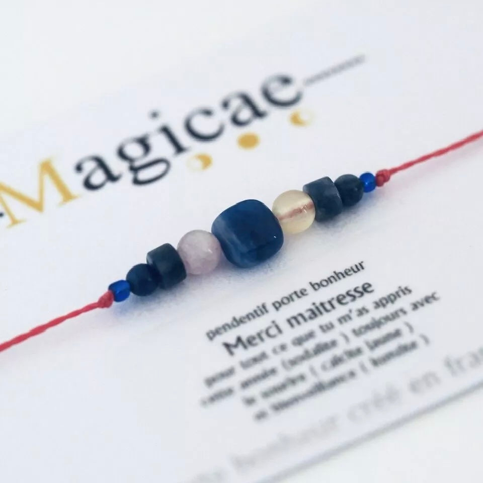 Bracelet pierres semi-précieuses (message au choix)