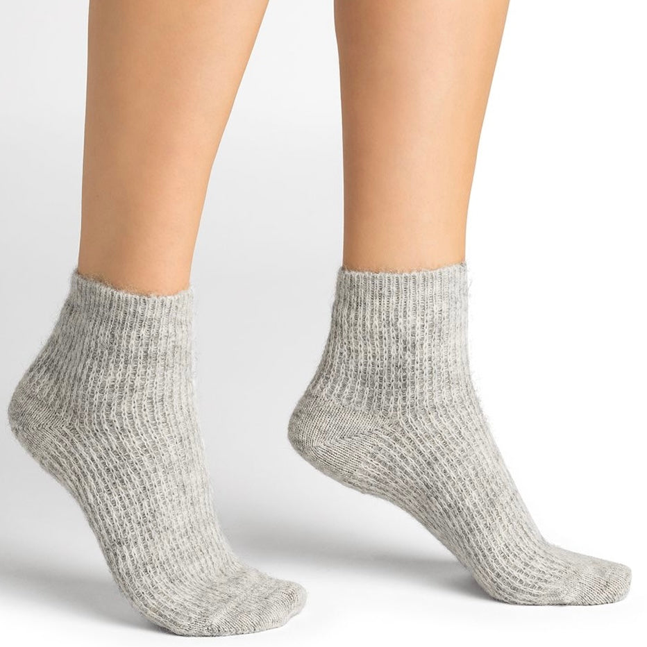 Socquette laine et alpaga gris clair T36/40
