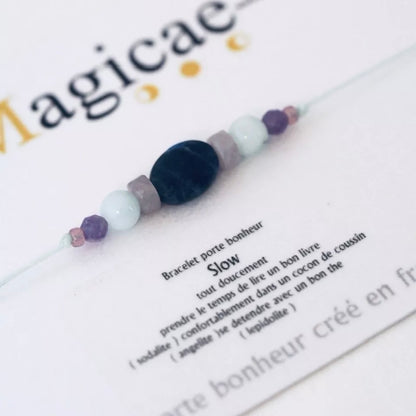 Bracelet pierres semi-précieuses (message au choix)