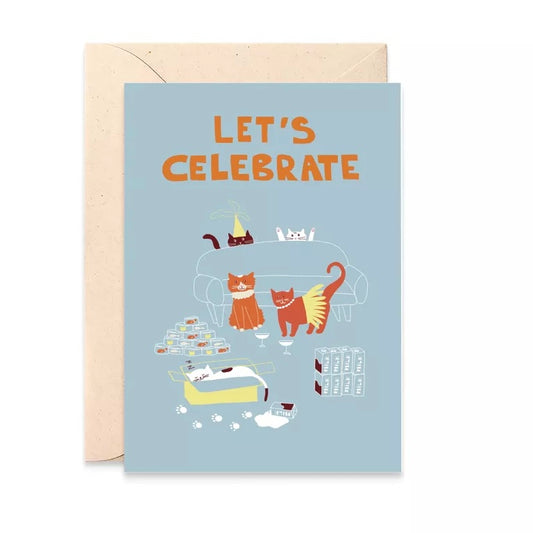 Carte double avec enveloppe - Let’s celebrate