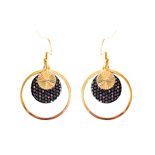 Boucles d’oreilles Gaïa noir disco