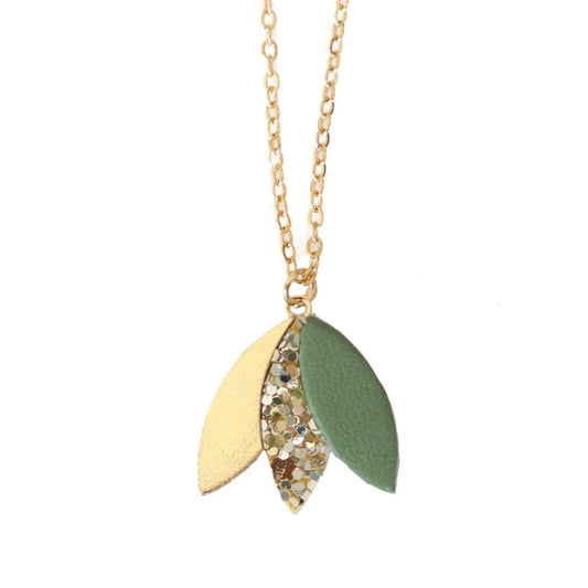 Collier Thelma kaki et doré