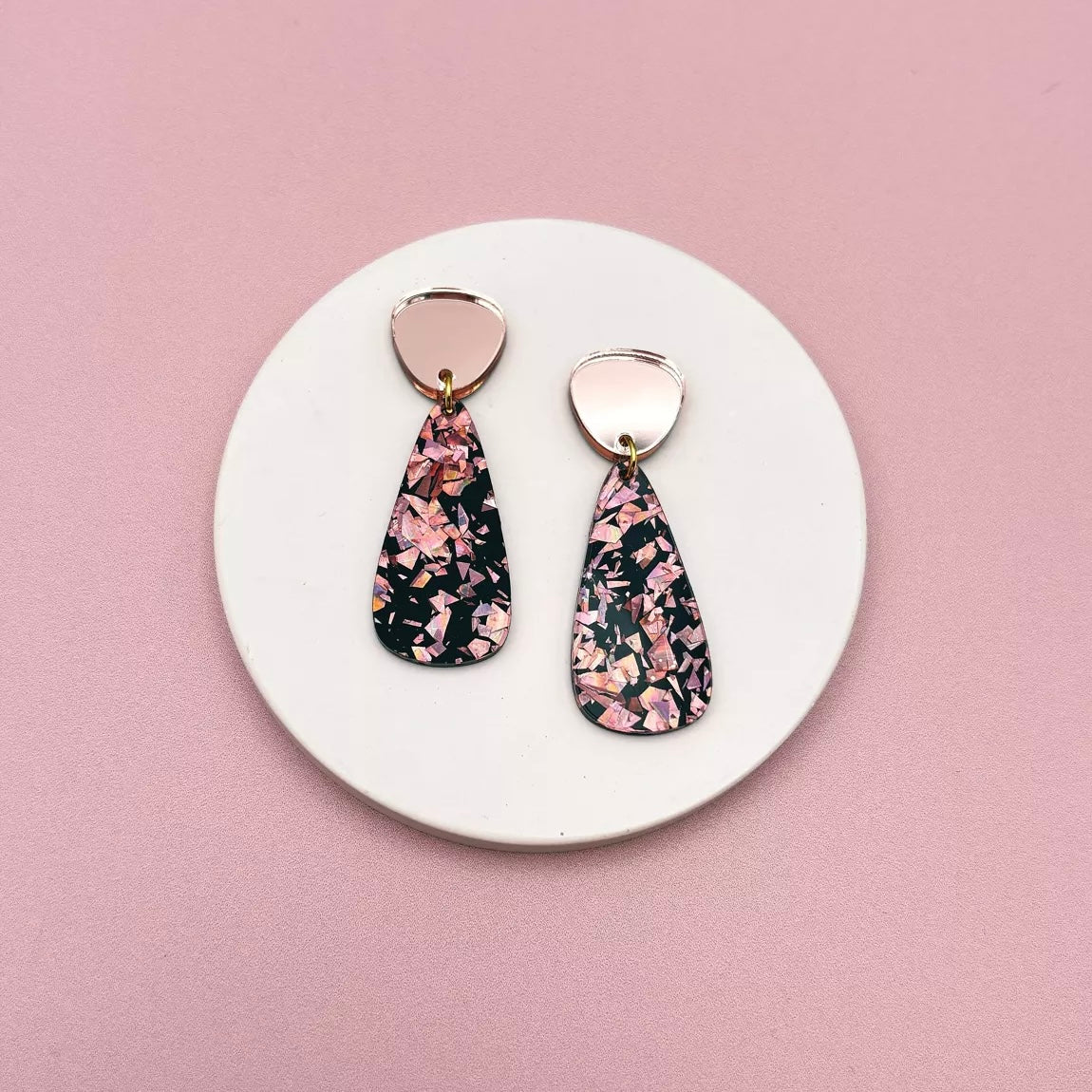 Boucles d’oreilles Henriette rose pâle