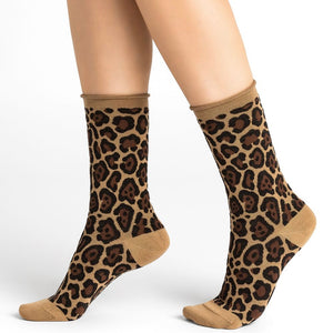 Chaussettes Laine fine léopard T36-38