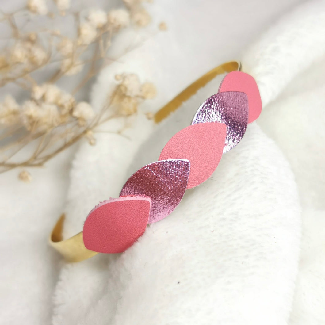 Jonc Zoé rose flashy et métallique
