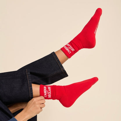 Chaussettes L’amour est déclaré rouge T36-41
