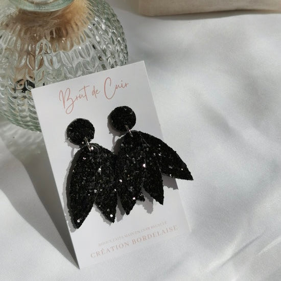Boucles d'oreilles Glitter noir