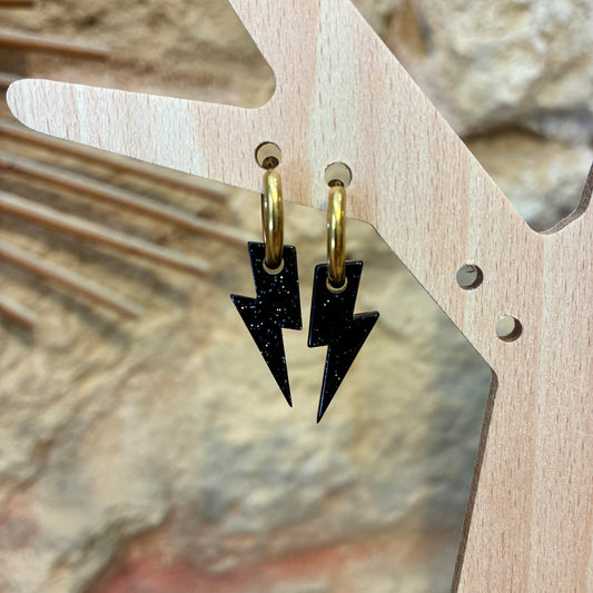 Boucles d’oreilles Éclairs noires
