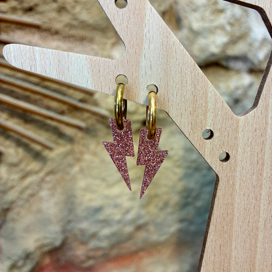 Boucles d’oreilles Éclairs roses