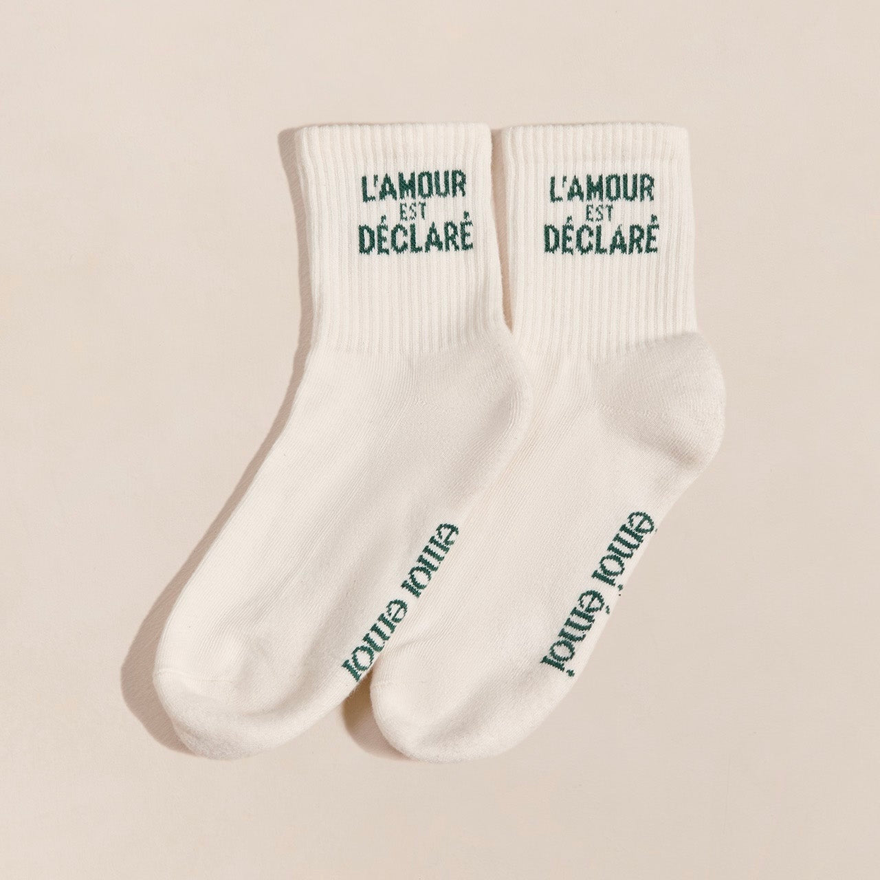 Chaussettes L’amour est déclaré crème T42-46