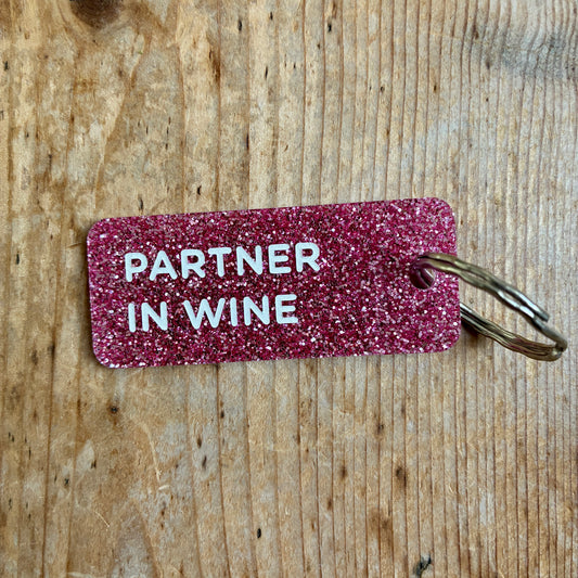Porte-clés Partner in wine fuschia
