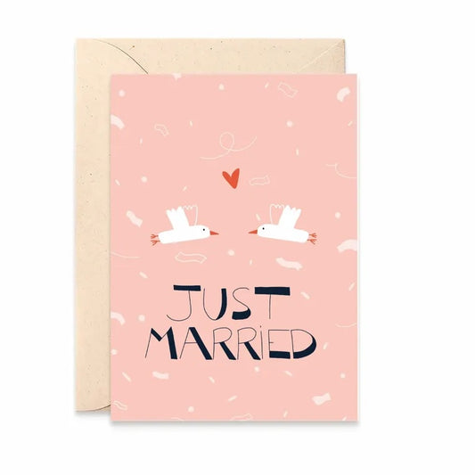 Carte double avec enveloppe - Just married