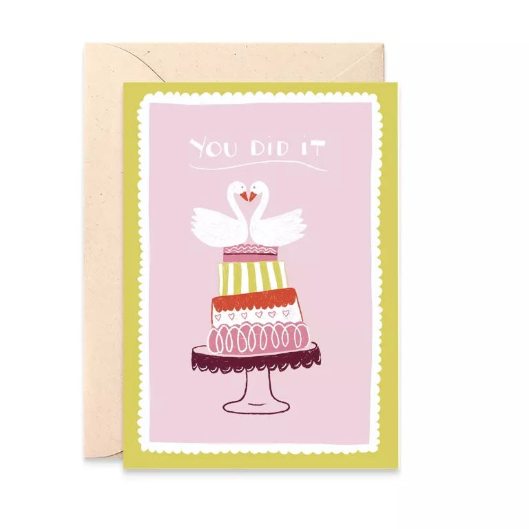 Carte double avec enveloppe - You did it mariage