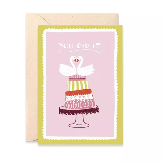 Carte double avec enveloppe - You did it mariage