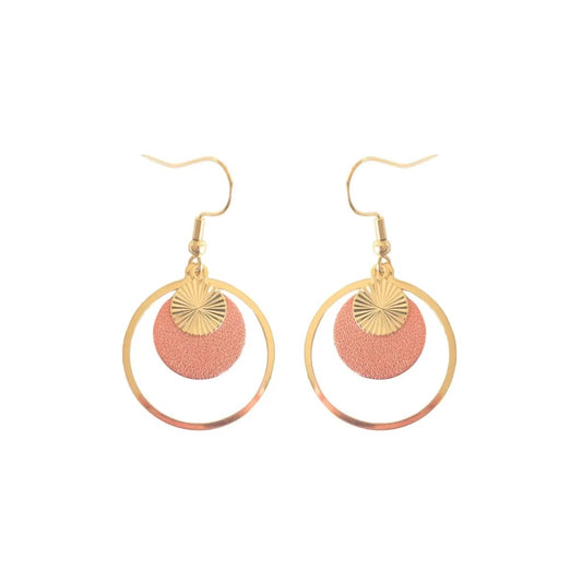Boucles d’oreilles Gaïa rose métallisé