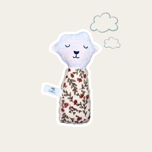 Hochet Mouton teddy fleuri
