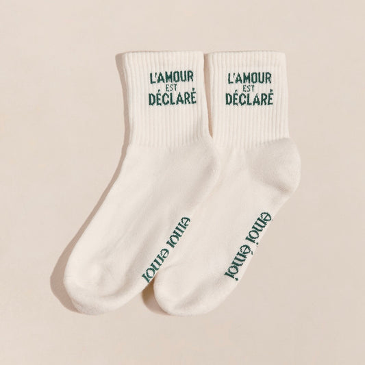 Chaussettes L’amour est déclaré crème T36-41
